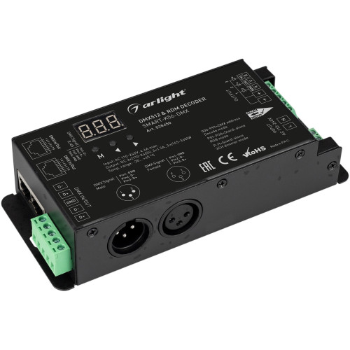 Декодер SMART-K56-DMX (230V, 3x1.5A, XLR3, 2.4G) (Arlight, IP20 Металл, 5 лет) 028450