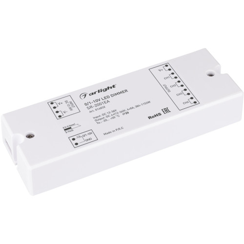 Диммер SR-2001EA (12-24V, 384-768W, 1-10V, 4CH) (Arlight, IP20 Пластик, 3 года) 014032