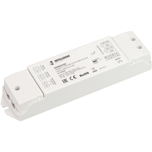INTELLIGENT Конвертер SMART-0-10V-302-72-SH-DRI-PD-SUF (230V, 2x20mA, 2.4G) (IARL, IP20 Пластик, 5 лет) 038155