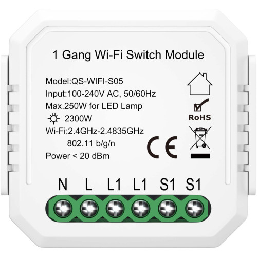 WIFI реле 1 канал, 10A ST Luce ST9000 ST9000.500.01C