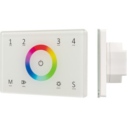 Панель Sens SMART-P83-RGB White (230V, 4 зоны, 2.4G) (Arlight, IP20 Пластик, 5 лет) 028402