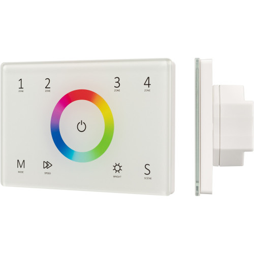 Панель Sens SMART-P83-RGB White (230V, 4 зоны, 2.4G) (Arlight, IP20 Пластик, 5 лет) 028402