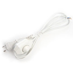 Сетевой шнур с диммером 230V 2м, белый, DM103-200W 23056