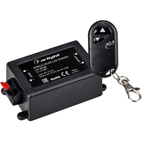 Диммер LN-RF3B (12/24V, 96/192W, ПДУ-брелок 3кн) (Arlight, IP20 Пластик, 1 год) 012985