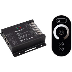 Диммер ARL-OVAL-DIM Black (12-24V, 3x10A, ПДУ Овал, RF, RJ45) (Arlight, IP20 Металл, 3 года) 027156