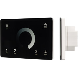 Панель Sens SMART-P79-DIM Black (230V, 4 зоны, 2.4G) (Arlight, IP20 Пластик, 5 лет) 028399