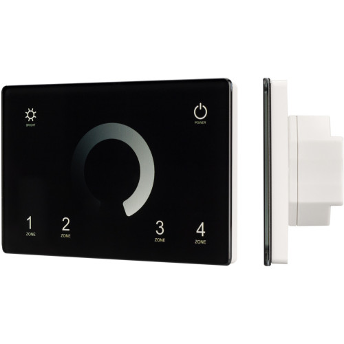 Панель Sens SMART-P79-DIM Black (230V, 4 зоны, 2.4G) (Arlight, IP20 Пластик, 5 лет) 028399
