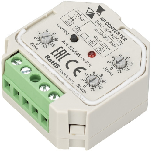 INTELLIGENT Конвертер RF-сигнала DALI-307-MIX-IN (DALI-BUS, RF, PUSH) (IARL, Пластик) 026505