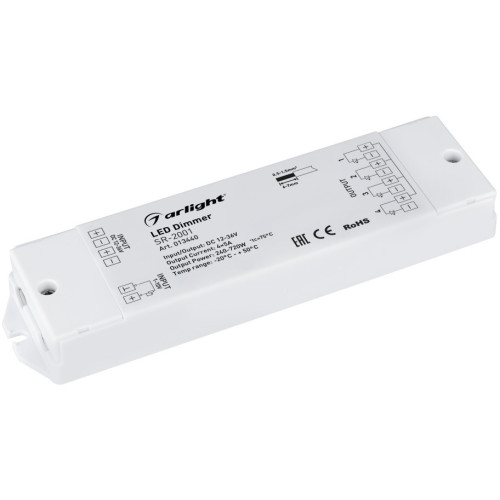 Диммер SR-2001 (12-36V, 240-720W, 1-10V, 4CH) (Arlight, IP20 Пластик, 3 года) 013440