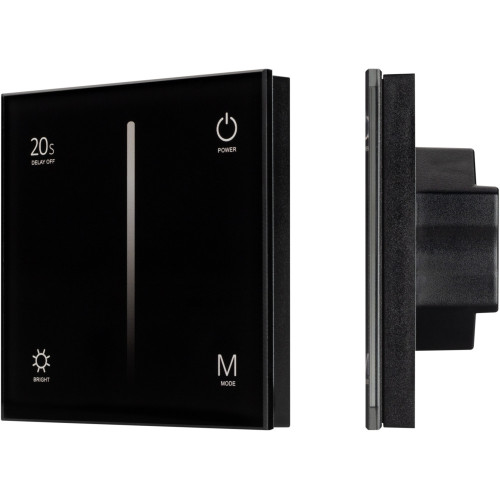 Панель SMART-P6-DIM-G-IN Black (12-24V, 4x3A, Sens, 2.4G) (Arlight, IP20 Пластик, 5 лет) 034780