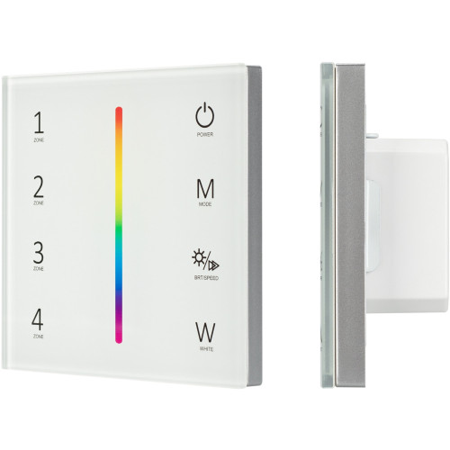 Панель Sens SMART-P45-RGBW White (230V, 4 зоны, 2.4G) (Arlight, IP20 Пластик, 5 лет) 028140