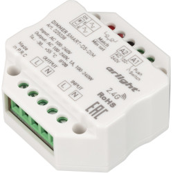 Диммер SMART-D5-DIM-IN (230V, 1A, TRIAC, 2.4G) (Arlight, IP20 Пластик, 5 лет) 025038