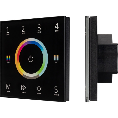 Панель Sens SMART-P67-MULTI Black (230V, 4 зоны, 2.4G) (Arlight, IP20 Пластик, 5 лет) 028322