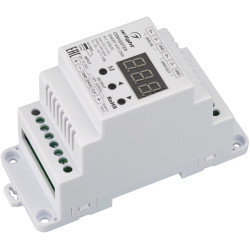 Конвертер SMART-K37-DMX (12-24V, SPI, DIN, 2.4G) (Arlight, Металл) 028410