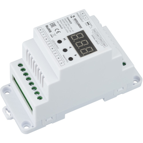 INTELLIGENT Диммер SMART-DALI-104-62-ADDR-DIM-DT6-DIN White (12-24V, 4x5A) (IARL, IP20 Пластик, 5 лет) 028422
