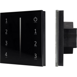 Панель Sens SMART-P17-DIM Black (230V, 4 зоны, 2.4G) (Arlight, IP20 Пластик, 5 лет) 028129