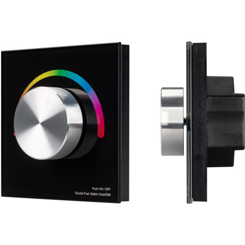 Панель SMART-P8-RGB-G-IN Black (12-24V, 3x4A, Rotary, 2.4G) (Arlight, IP20 Пластик, 5 лет) 033763