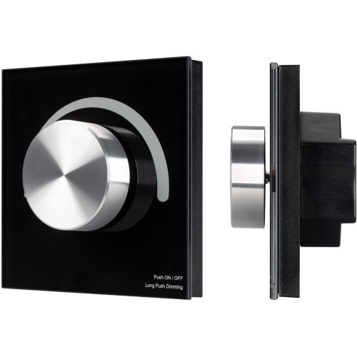 Панель SMART-P37-DIM-IN Black (230V, 1.2A, TRIAC, Rotary, 2.4G) (Arlight, IP20 Пластик, 5 лет) 028109