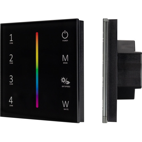 Панель Sens SMART-P30-RGBW Black (230V, 4 зоны, 2.4G) (Arlight, IP20 Пластик, 5 лет) 027104