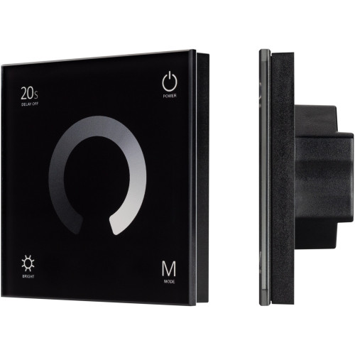 Панель SMART-P4-DIM-G-IN Black (12-24V, 4x3A, Sens, 2.4G) (Arlight, IP20 Пластик, 5 лет) 034778