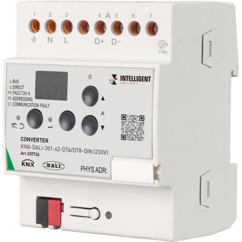 INTELLIGENT Конвертер KNX-DALI-301-62-DT6/DT8-DIN (230V) (IARL, IP20 Пластик, 3 года) 037726