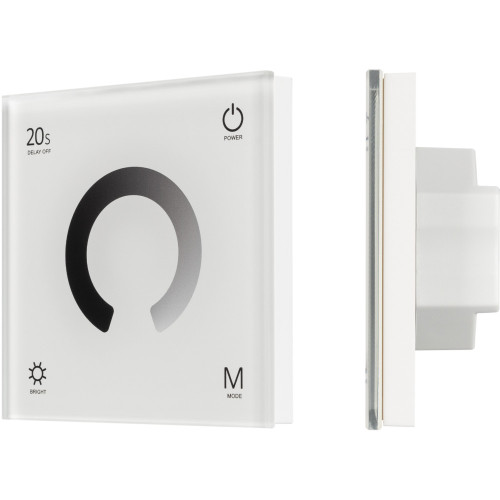 Панель SMART-P4-DIM-G-IN White (12-24V, 4x3A, Sens, 2.4G) (Arlight, IP20 Пластик, 5 лет) 034774