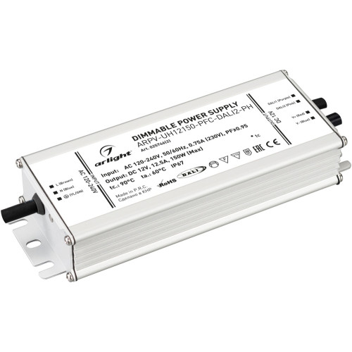 Блок питания ARPV-UH12150-PFC-DALI2-PH (12V, 12.5A, 150W) (Arlight, IP67 Металл, 7 лет) 025746(2)