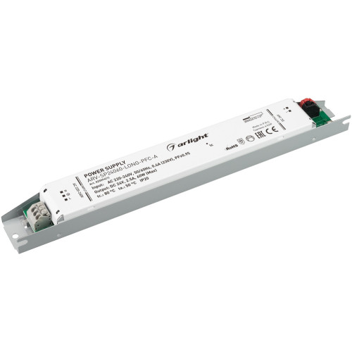 Блок питания ARV-SP24060-LONG-PFC-A (24V, 2.5A, 60W) (Arlight, IP20 Металл, 5 лет) 025594(1)