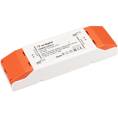 Блок питания ARJ-SP-142350-PFC (50W, 100-142V, 350mA) (Arlight, IP20 Пластик, 5 лет) 033284