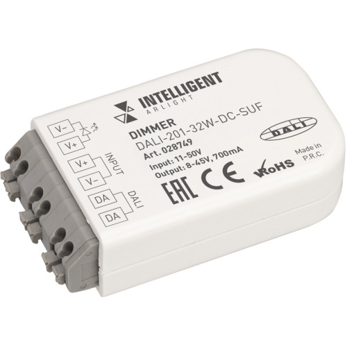 INTELLIGENT Диммер DALI-201-32W-DC-SUF (8-45V DC, 700mА) (IARL, IP20 Пластик, 3 года) 028749