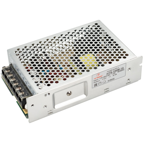 Блок питания HTS-100M-12 (12V, 8.3A, 100W) (Arlight, IP20 Сетка, 3 года) 015032