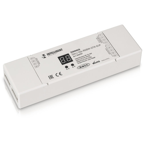 INTELLIGENT Диммер DALI-104-RGBW-DT8-SUF (12-36V, 4х5А) (IARL, IP20 Пластик, 3 года) 026757