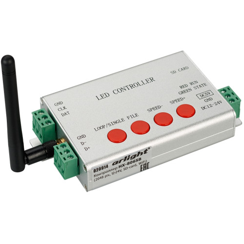 Контроллер HX-806SB (2048 pix, 12-24V, SD-card, WiFi) (Arlight) 020914