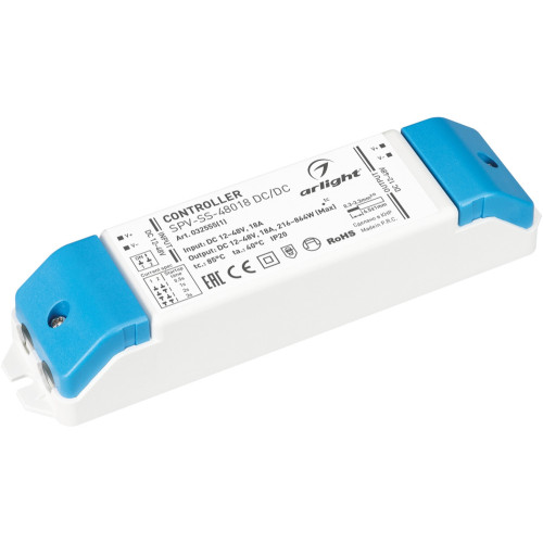 Контроллер плавного включения SPV-SS-48018 DC/DC (12-48V, 18A) (Arlight, IP20 Пластик, 5 лет) 032555(1)
