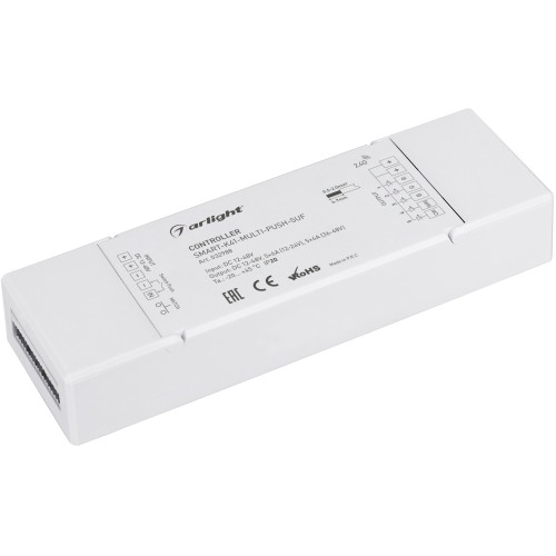 Контроллер SMART-K41-MULTI-PUSH-SUF (12-48V, 5x6A, RGB-MIX, 2.4G) (Arlight, IP20 Пластик, 5 лет) 032988