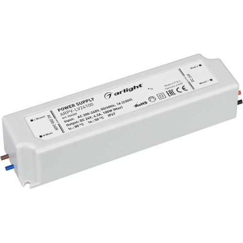 Блок питания ARPV-LV24100 (24V, 4.2A, 100W) (Arlight, IP67 Пластик, 2 года) 024345