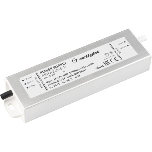 Блок питания ARPV-24045-B (24V, 1.9A, 45W) (Arlight, IP67 Металл, 3 года) 021965