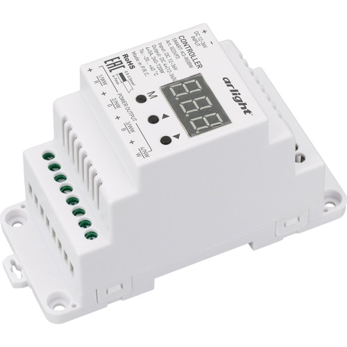 Контроллер SMART-K3-RGBW (12-36V, 4x5A, DIN, 2.4G) (Arlight, IP20 Пластик, 5 лет) 022493