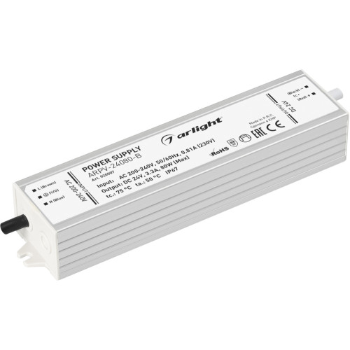 Блок питания ARPV-24080-B (24V, 3.3A, 80W) (Arlight, IP67 Металл, 3 года) 020007