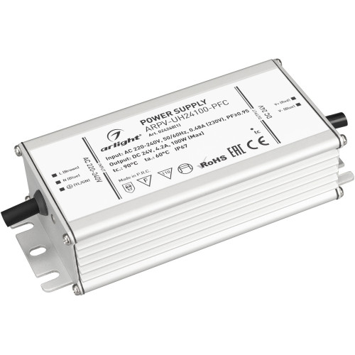 Блок питания ARPV-UH24100-PFC (24V, 4.2A, 100W) (Arlight, IP67 Металл, 7 лет) 024268(1)