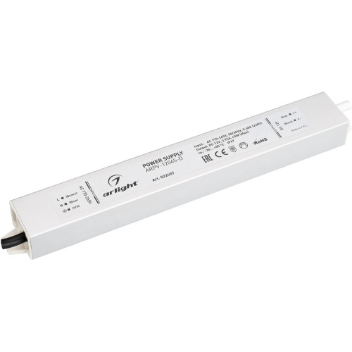 Блок питания ARPV-12045-D (12V, 3.8A, 45W) (Arlight, IP67 Металл, 3 года) 022457