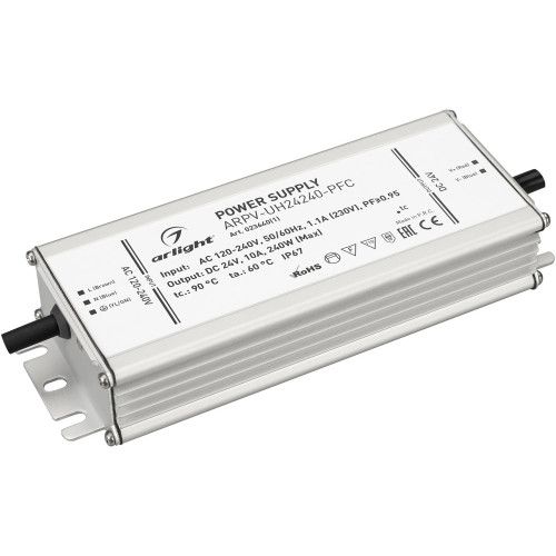 Блок питания ARPV-UH24240-PFC (24V, 10.0A, 240W) (Arlight, IP67 Металл, 7 лет) 023640(1)