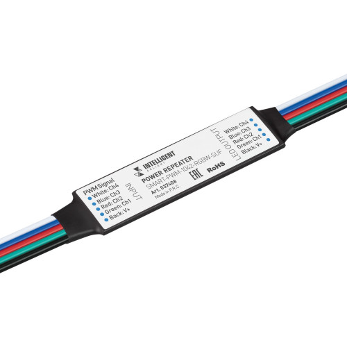 INTELLIGENT Усилитель SMART-PWM-1042-RGBW-SUF (12-24V, 4x1A) (IARL, IP20 Пластик, 5 лет) 037408