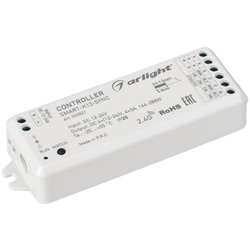 Контроллер SMART-K13-SYNC (12-24V, 4x3A, 2.4G) (Arlight, IP20 Пластик, 5 лет) 023821