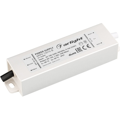 Блок питания ARPV-12015-B (12V, 1.3A, 15W) (Arlight, IP67 Металл, 3 года) 022899