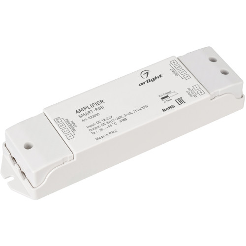 Усилитель SMART-RGB (12-24V, 3x6A) (Arlight, IP20 Пластик, 5 лет) 023830