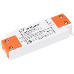 Блок питания ARV-SN12015-FLAT-B (12V, 1.25A, 15W) (Arlight, IP20 Пластик, 3 года) 029276