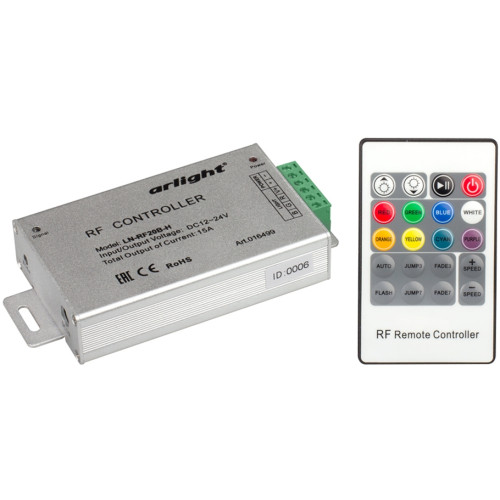 Контроллер LN-RF20B-H (12-24V,180-360W, ПДУ 20кн) (Arlight, IP20 Металл, 1 год) 016499