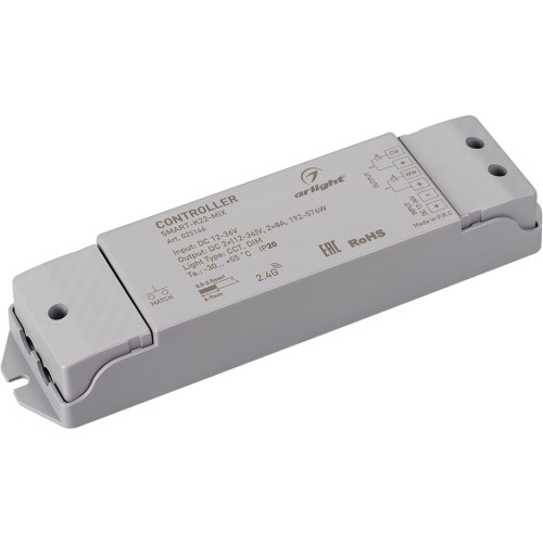 Контроллер SMART-K22-MIX (12-36V, 2x8A, 2.4G) (Arlight, IP20 Пластик, 5 лет) 025146