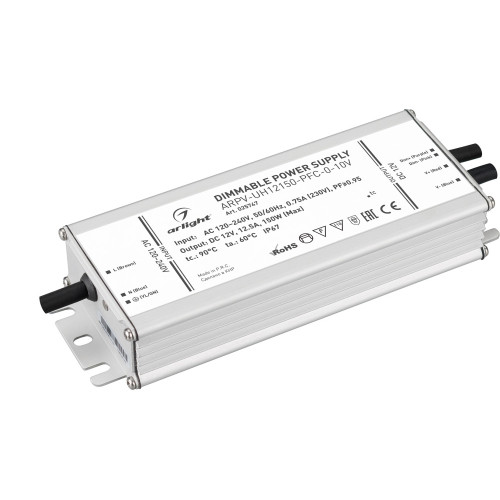 Блок питания ARPV-UH12150-PFC-0-10V (12V, 12.5A, 150W) (Arlight, IP67 Металл, 7 лет) 025747